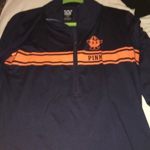 syracuse pink brand dry fit quarter zip